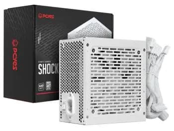 Fonte PCYES 600W Shocker White Ghost, PFC Ativo, ATX12V v2.x, 80PLUS White, Branca