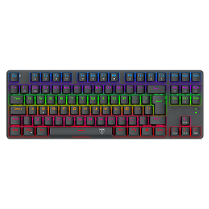 Teclado Mecânico Gamer T-Dagger Bora TKL Rainbow Preto Switch Marrom Hot-Swap ABNT2 T-TGK313-BR