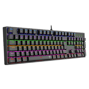 Teclado Mecânico Gamer T-Dagger Rebel Full Size Rainbow Preto Switch Marrom ABNT2 T-TGK328-BR