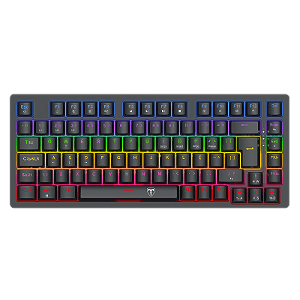 Teclado Mecânico Gamer T-Dagger Megatre 75% Rainbow Preto Switch Marrom Hot-Swap ABNT2 T-TGK326-BR