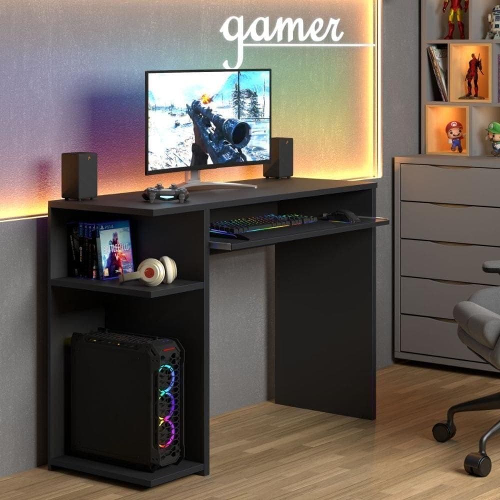 Mesa Computador Gamer Poláris Preta