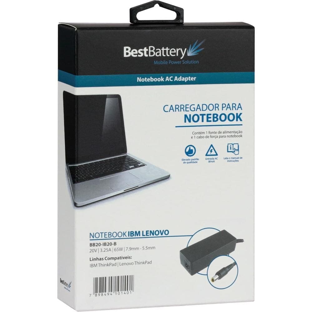 Fonte Carregador Notebook Lenovo 65W 20V Bestbattery