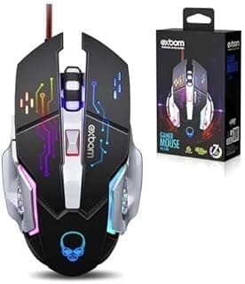 Mouse Gamer 6 Botões 4800 DPI 4 Modos RGB 7 Cores Gaming Cabo Usb 1.5 metros com Filtro Exbom