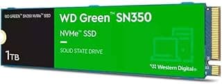 SSD WD Green SN350 1TB NVMe M.2 2280 (Leitura até 2400MB/s e Gravação até 1850MB/s)