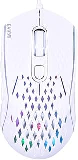 Mouse Gamer USB 7 Botões 7200DPI RGB Clanm Slits MK397 Branco