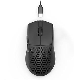Mouse Gamer Redragon Bludhound Lite Preto Ultraleve 10000 DPI Estrutura Honeycomb 41g Cabo USB Tipo-C Removível M617-LIT
