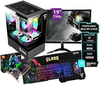 PC Gamer Megalon Completo Intel core i7 3.4 GHz 16 GB RAM SSD 240 GB Fonte 500 W Monitor 19″ HDMI Placa de video GT730 4gb
