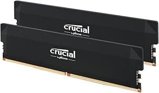 Crucial Kit Pro DDR5 RAM 32GB (2x16GB) 6400MHz CL38, Overclocking Desktop Gaming Memory, Intel XMP 3.0 e AMD Expo - Preto CP2K16G64C38U5B