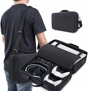 Case de Transporte Compatível com PS5 à Prova d’Água, Estojo Rígido com Alça de Mão e Ombro, Proteção Contra Impactos, Arranhões e Poeira, Ideal para Console e Acessórios