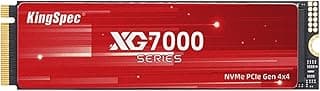KingSpec XG7000 1TB NVMe SSD PCIe 4.0-7400MB/s Velocidade de leitura, SSD interno 3D TLC NAND M.2 2280, compatível com PC para jogos, laptop, console PS5