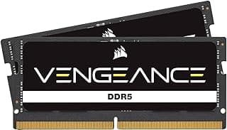CORSAIR VENGEANCE SODIMM DDR5 RAM 16GB (2x8GB) 4800MHz CL40 Memória de computador compatível com Intel XMP iCUE - preta (CMSX16GX5M2A4800C40)