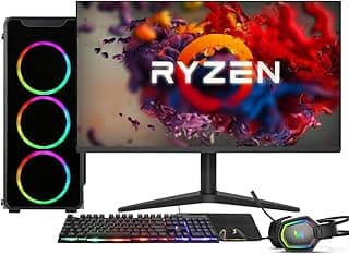 PC GAMER COMPLETO AMD RYZEN 5 5600G, GRÁFICOS RADEON VEGA 7, 16GB DDR4, SSD 512GB, FONTE 500W, MONITOR 24" 75HZ, 3GREEN FORCE - 3F-018