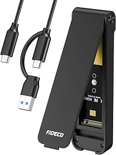 FIDECO Gabinete SSD M.2 NVMe de 10 Gbps, USB 3.2 Gen 2 para SSD PCIe M.2 NVMe, Chave M e B+M, Tamanhos 2230/2242/2260/2280