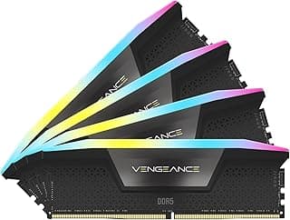 Corsair Memória de computador compatível Vengeance RGB DDR5 RAM 96GB (4x24GB) 6000MHz CL30 Intel XMP iCUE - Preto (CMH96GX5M4B6000C30)