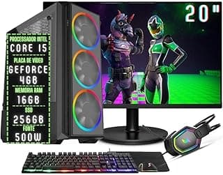 PC Gamer Completo 3green Play Intel Core i5 16GB RAM Placa de vídeo Geforce 4GB SSD 256GB Monitor 20" 75Hz Fonte 500W 3GP-031 Windows 10