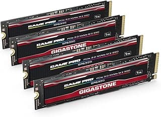Gigastone SSD M.2 de 1 TB (pacote com 4) PCIe 3.0 NVMe SSD 2.200 MB/s Discos rígidos internos de estado sólido para jogos, atualização, armazenamento de laptop de alta velocidade para gamers