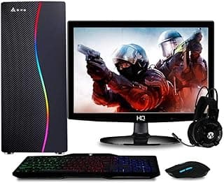 Easypc Computador Gamer Completo com Monitor LED Intel Core i5 8GB HD 500GB (Nvidia Geforce GT) Kit gamer com mousepad Light, Preto, 24865