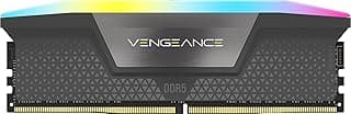 CORSAIR VENGEANCE RGB DDR5 RAM 32GB (1x32GB) 5600MHz CL40-40-40-77 1.25V AMD EXPO Intel XMP 3.0 Desktop Computer Memory – Gray (CMH32GX5M1B5600Z40)