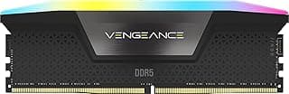 CORSAIR Memória de computador Vengeance RGB DDR5 RAM 16GB (1x16GB) 5600MHz CL40 Intel XMP iCUE compatível - Preto (CMH16GX5M1B5600C40)