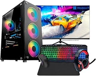 PC Gamer Completo AMD Ryzen 5 5600GT Gráficos Radeon VEGA 7 16GB DDR4 SSD 512GB Fonte 500W Monitor 23" 75Hz Kit Gamer