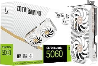 ZOTAC Placa gráfica para jogos GeForce RTX 5060 Twin Edge OC White Edition DLSS 4 8GB GDDR7 128-bit 28 Gbps PCIE 5.0 Gaming, SFF-Ready Compact Card, ZT-B50600Q-10A