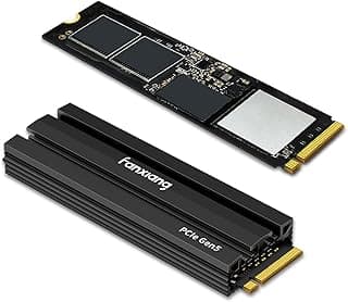 fanxiang SSD S900 PCIe 5.0 NVMe M.2 de 1 TB, até 10.000 MB/s para computação de ponta, estações de trabalho, unidade de estado sólido interna para jogos com dissipador de calor e DRAM, PCIe de 5ª