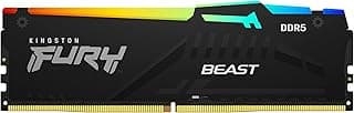Kingston Módulo único de memória de desktop Fury Beast RGB 32GB 5600MT/s DDR5 CL40 DIMM | Intel XMP 3.0 | Tecnologia de sincronização infravermelha | Estabilidade de overclocking | KF556C40BBA-32