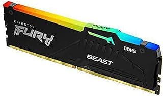 Kingston Módulo único de memória de desktop Fury Beast RGB 16GB 5200MT/s DDR5 CL40 DIMM | Intel XMP 3.0 | Tecnologia de sincronização infravermelha | Estabilidade de overclocking | KF552C40BBA-16