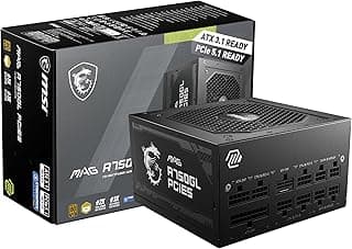 Fonte de Alimentação MSI MAG A750GL PCIE5-750W, 80 Plus, Gold, PFC Ativo, Full Modular