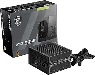 MSI Fonte de alimentação para jogos MAG A650BE - 80 Plus Bronze Certificado 650W - Semimodular - PSU ATX de baixo ruído