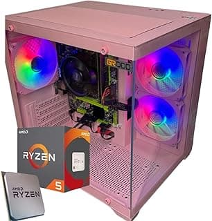 Pc Gamer Rosa Aquario AMD Ryzen, com 16GB ddr4, SSD Sata 480Gb, Fonte 500w - PROCESSADOR A ESCOLHER (RYZEN 5 5600GT)