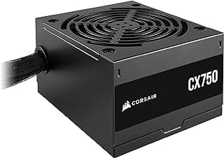 CORSAIR CX750 80 Plus Bronze Não Modular Baixo Ruído ATX 750 Watt Fonte de Alimentação - NA - Preto