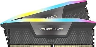 CORSAIR VENGEANCE RGB DDR5 64GB (2x32GB) DDR5 5600MHz CL40 AMD EXPO Intel XMP iCUE Memória de computador compatível – Cinza (CMH64GX5M2B5600Z40K)