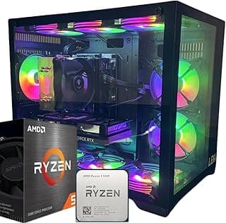 Pc Gamer Aquario AMD Ryzen 5 5500, Placa mãe B450, 32Gb DDR4, SSD Nvme 1Tb, Fonte 80Plus, Gabinete Aquario com 9 Fans ARGB com controladora - ESCOLHA A PLACA DE VIDEO (RTX 3060 8GB)