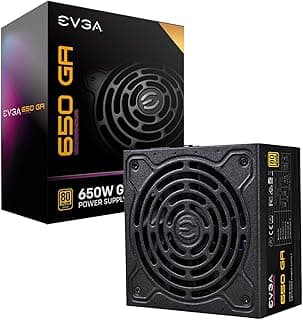 EVGA SuperNOVA 650 Ga, 80 Plus Gold 650W, totalmente modular, modo ECO com ventilador Dbb, 10 anos de garantia, tamanho compacto de 150 mm, fonte de alimentação 220-GA-0650-X1