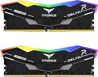 TEAMGROUP T-Force Delta Alpha RGB DDR5 Ram 32GB Kit (2x16GB) 6000MHz (PC5-48000) CL38 Intel XMP 3.0 & AMD Expo Módulo de memória de desktop compatível Ram Preto FF7D532G6000HC38JDC01