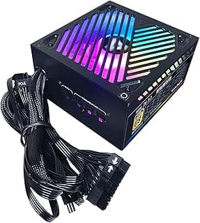 Apevia Atx-Pm650W Premier 650W 80+ Gold Certified Active Pfc Atx Fonte de Alimentação Semimodular para Jogos com 366 Modos de Luz Rgb