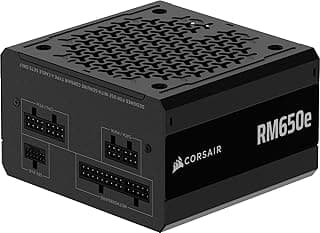 CORSAIR RM650e (2025) Fonte de alimentação ATX de baixo ruído totalmente modular com cabo 12V-2x6 – Compatível com ATX 3.1 e PCIe 5.1, eficiência Cybenetics Gold, capacitores 105°C, modo de espera