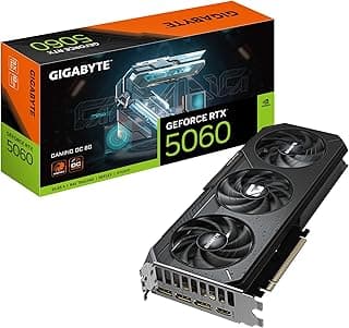 Gigabyte Placa gráfica GeForce RTX 5060 Gaming OC 8G - 8 GB GDDR7, 128 bits, PCI-E 5.0, 2595 MHz Core Clock, 3 x DisplayPort, 1 x HDMI, GV-N5060GAMING OC-8GD