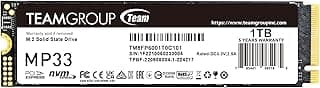 TEAMGROUP MP33 1TB SLC Cache 3D NAND TLC NVMe 1.3 PCIe Gen3x4 M.2 2280 SSD interno R/W Velocidade até 1800/1500 MB/s Laptop e PC Desktop TM8FP6001T0C101