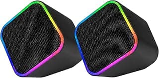 Caixa de Som para PC Gamer 60W RMS, Alto Falante Estéreo com Iluminação RGB, Alimentação USB e Áudio P2 3,5mm, Ajuste de Volume, Ideal para Notebook, Setup Gamer e Home Office