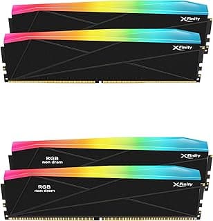 V-Color DDR5 SCC 2+2 KIT Manta XFinity 48 GB (24 GB x 2) 8000 MHz CUDIMM com kit de preenchimento RGB CL38 1,4 V RGB módulo de memória RAM - Preto/Prata (TMXFCL2480838KS-DK)