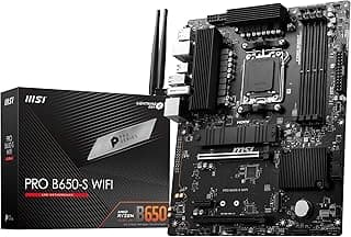 MSI Placa-mãe PRO B650-S WIFI V1 ProSeries (processadores AMD Ryzen 9000/8000/7000, AM5, DDR5, PCIe 4.0, slots M.2, SATA 6Gb/s, USB 3.2 Gen 2, HDMI/DP, Wi-Fi 6E, Bluetooth 5.3, LAN de 2,5 Gbps, ATX)