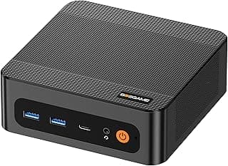 Mini PC BOSGAME P6, AMD Ryzen 9 6900HX (até 4.9GHz), 32GB RAM LPDDR5 6400MHz, 1TB SSD NVMe PCIe 4.0, Suporte 3 Monitores 4K, Dual LAN 2.5G, WiFi 6E, Computador Desktop Compacto para Jogos e Edição