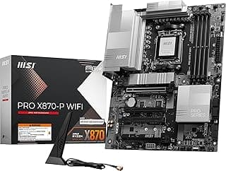 MSI Placa-mãe PRO X870-P WiFi ProSeries (processadores AMD Ryzen 9000/8000/7000, AM5, DDR5, PCIe 5.0, M.2 Gen5, SATA 6Gb/s, USB 40Gbps, HDMI/DP, Wi-Fi 7, Bluetooth 5.4, LAN de 5Gbps, ATX)