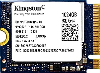 Kingston SSD NVMe M.2 2230 PCIe Gen 4.0x4 de 1 TB OM3PGP41024P-A0 compat vel com mini PCs Steam Deck Surface Ally
