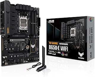Placa-mãe TUF Gaming B650-E WiFi AMD B650 AM5 ATX, DDR5, 8+2 estágios de energia em equipe, PCIe 5.0, um slot PCIe 5.0 M.2, Realtek 2.5 Gb Ethernet, Wi-Fi 6E, HDMI, DisplayPort, Ventilador Xper4 com