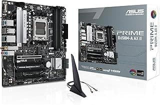 ASUS Prime B650M-A AX II AMD B650 AM5 Ryzen™ Desktop 9000 8000 e 7000 Micro-ATX mATX Placa-mãe, DDR5, PCIe 5.0 M.2, LAN de 2,5 GB, Wi-Fi 6, DisplayPort, HDMI®, USB 3.2, USB 3.2 Type-C®, BIOS