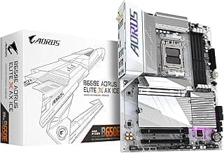 GIGABYTE Placa-mãe B650E AORUS Elite X AX ICE AM5 LGA 1718 AMD B650 ATX com garantia de 5 anos, DDR5, 3X M.2, PCIe 5.0, USB 3.2 Gen2X2 Type-C, WiFi 6E, LAN 2.5GbE, Q-Flash Plus, EZ-Latch Plus