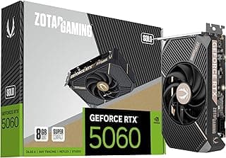 ZOTAC Placa gráfica para jogos GeForce RTX 5060 Solo DLSS 4 8GB GDDR7 128-bit 28 Gbps PCIE 5.0 Gaming, placa ultra compacta SFF-Ready, ZT-B50600G-10A